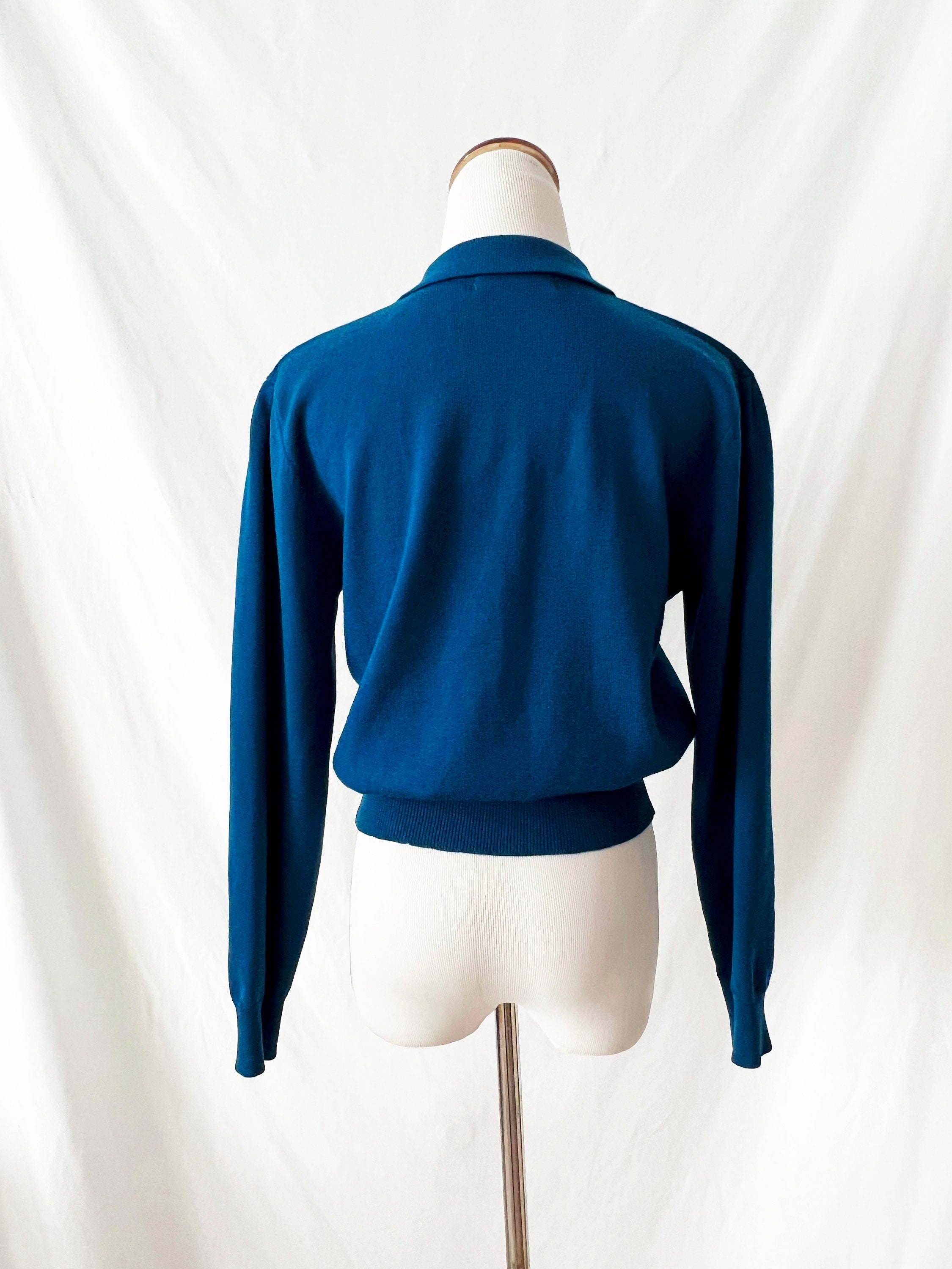 blue merino wool sweater lord & taylor  medium