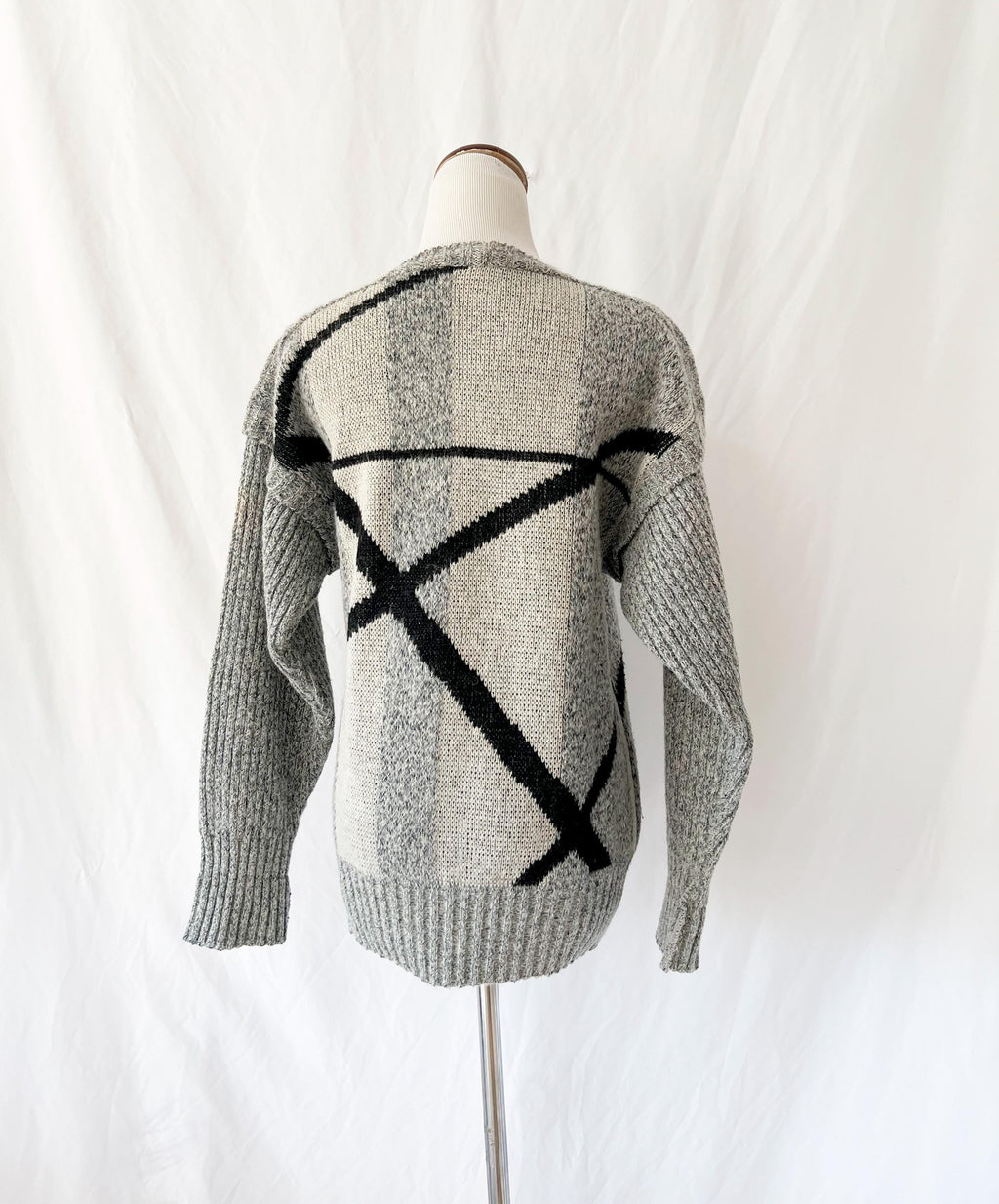 Vintage Rodier Paris Abstract Geometric Wool Sweater Medium