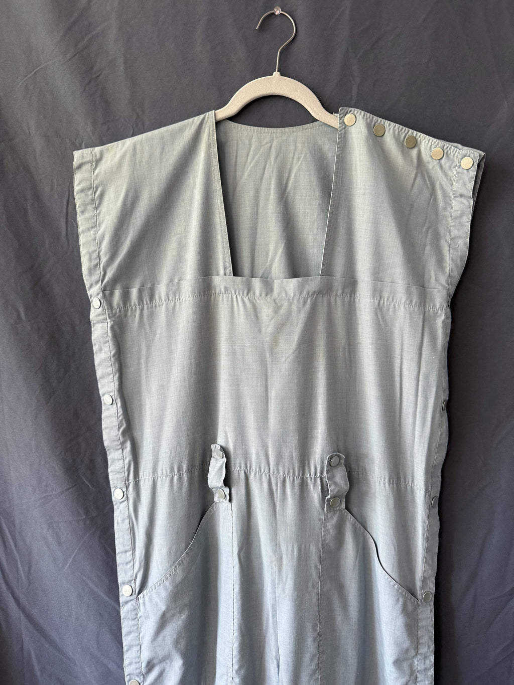 1980s Krizia Poi Grey Jumpsuit with Snap buttons all over Small / Medium
