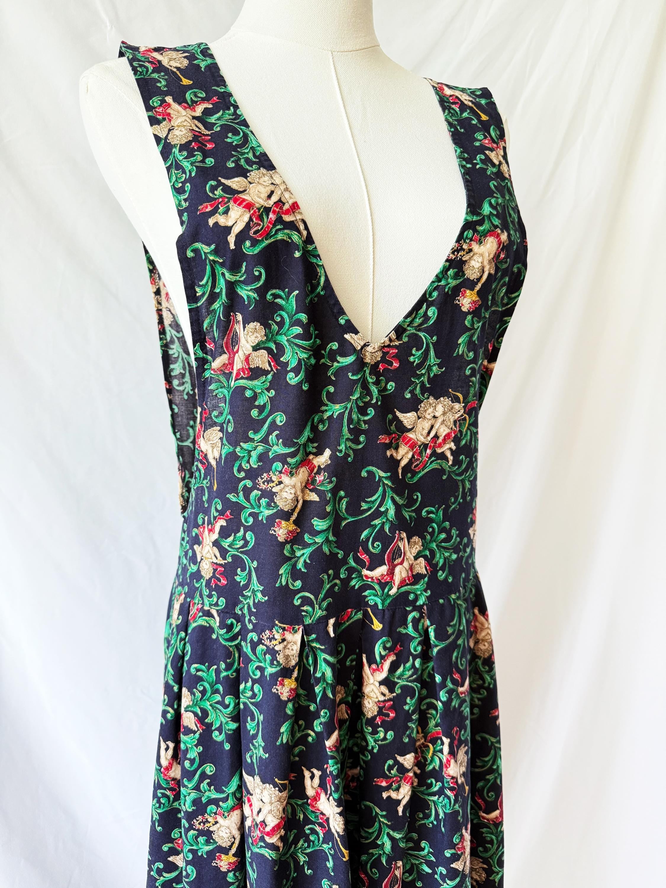 Vintage Pam's Closet Cherubs Angels  Jumper Dress Small