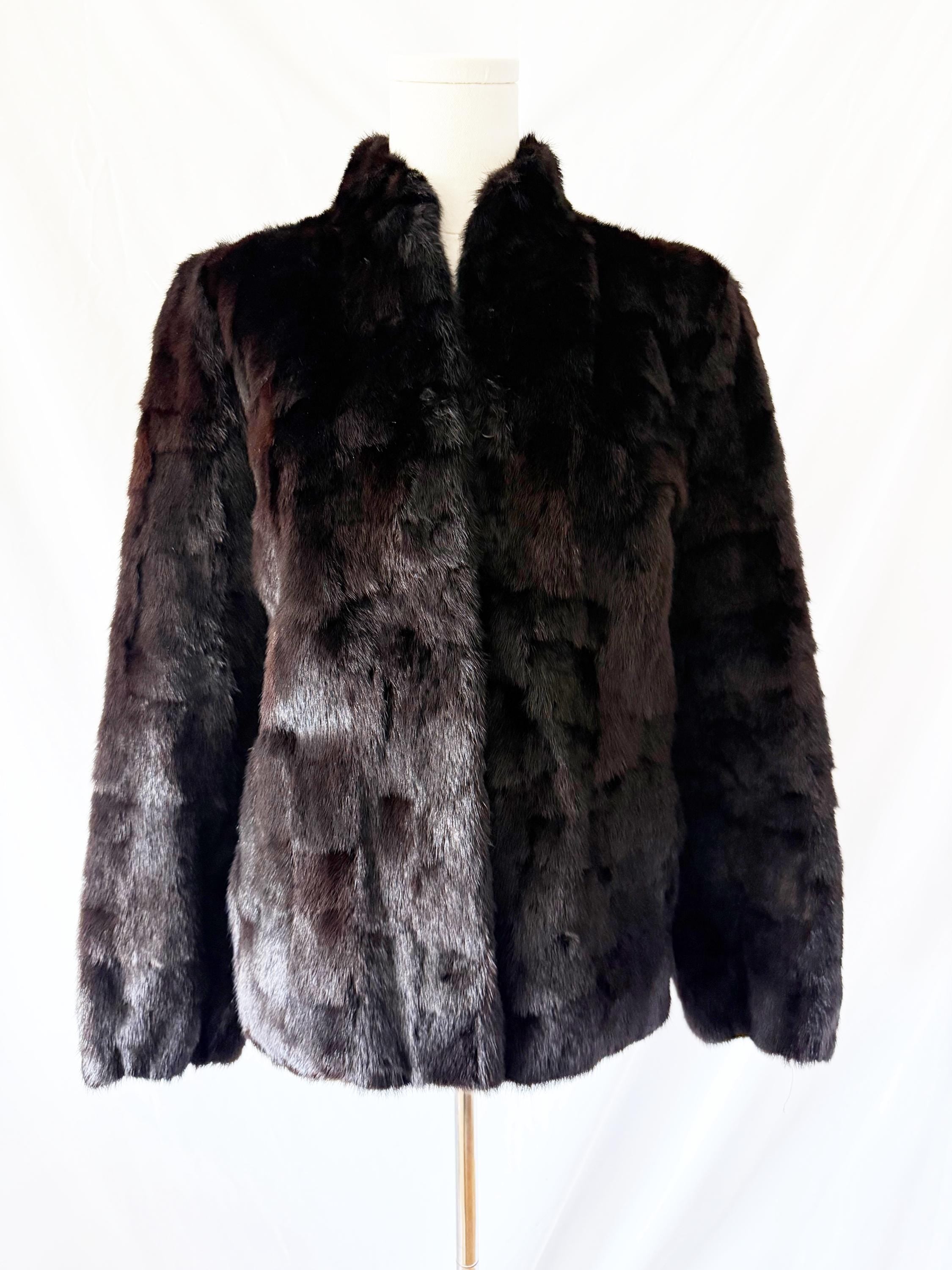 1980s Mink Bomber Jacket Medium