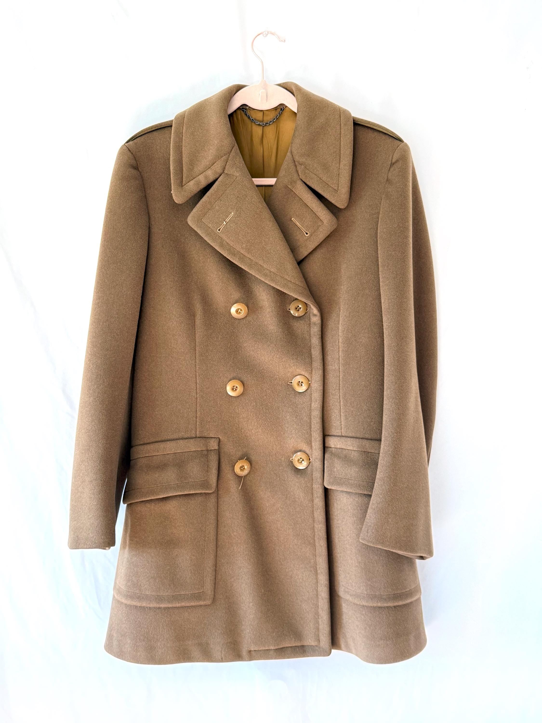Vintage 1940s Military Wool Coat: Kahn Tailoring, Mens Small