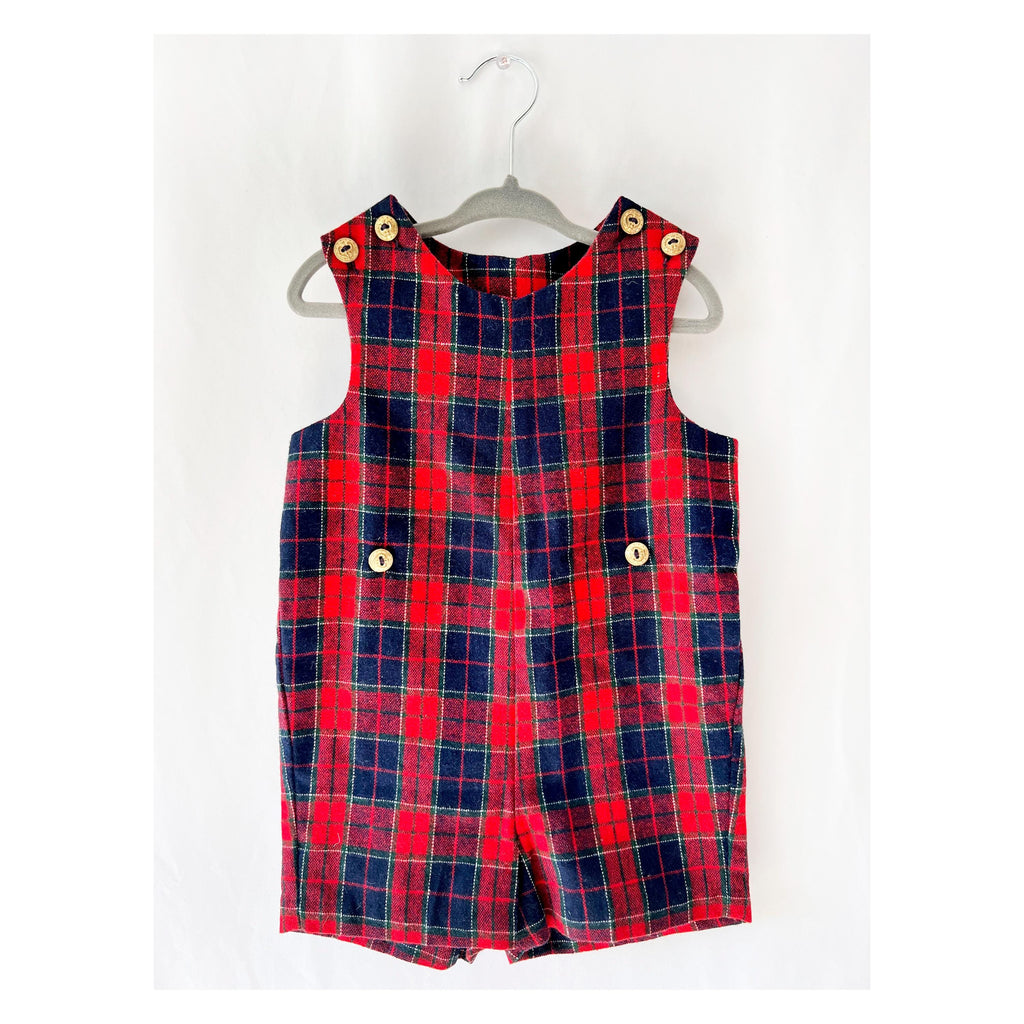 2t 1960s tartan plaid jumpsuit one piece romper