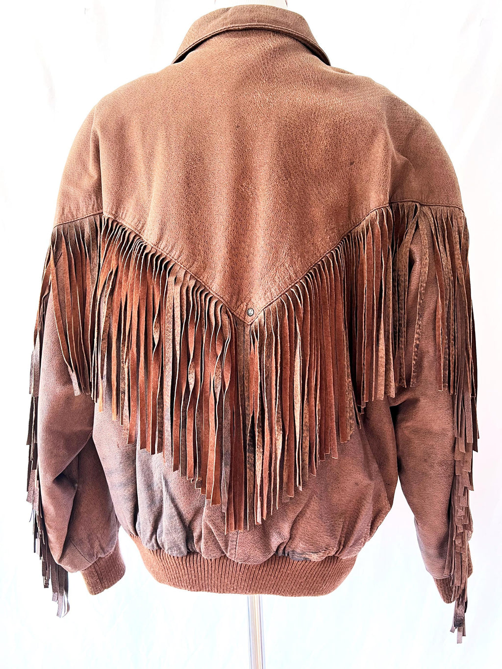 Vintage 1980s fringe leather jacket Foxrun Large