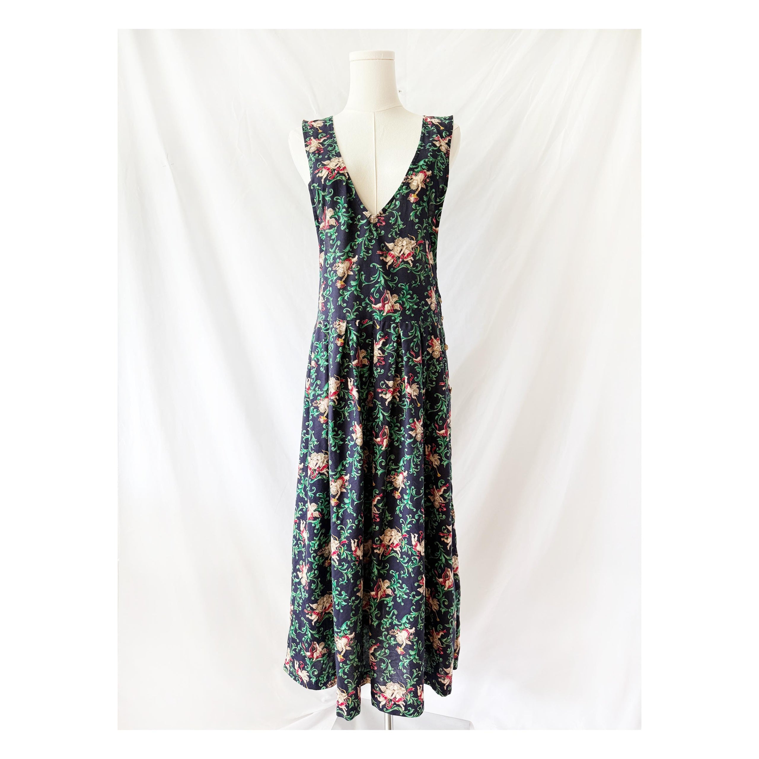 Vintage Pam's Closet Cherubs Angels  Jumper Dress Small