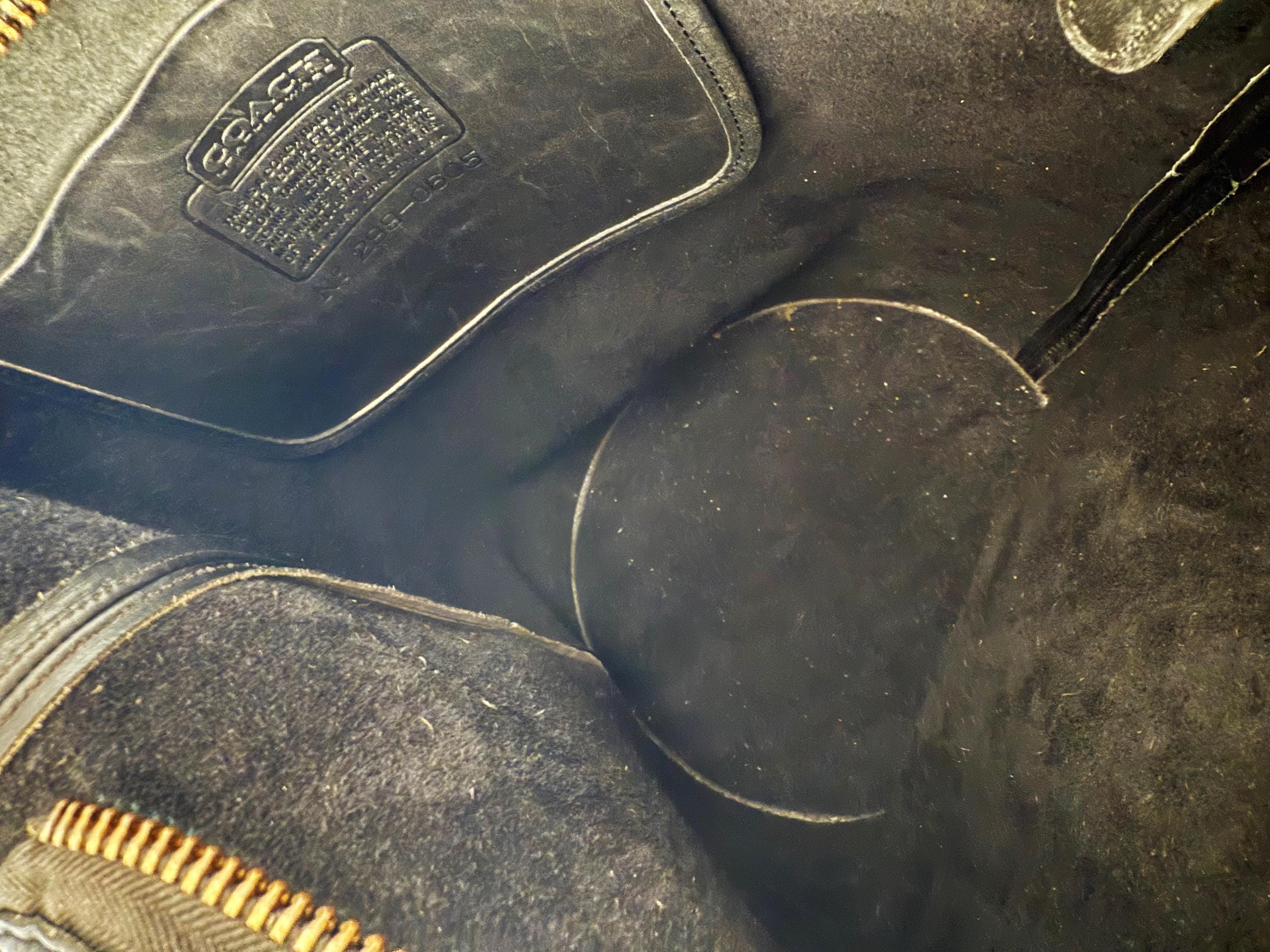 Vintage Coach Black Leather Bucket Bag: Annie Hall Style