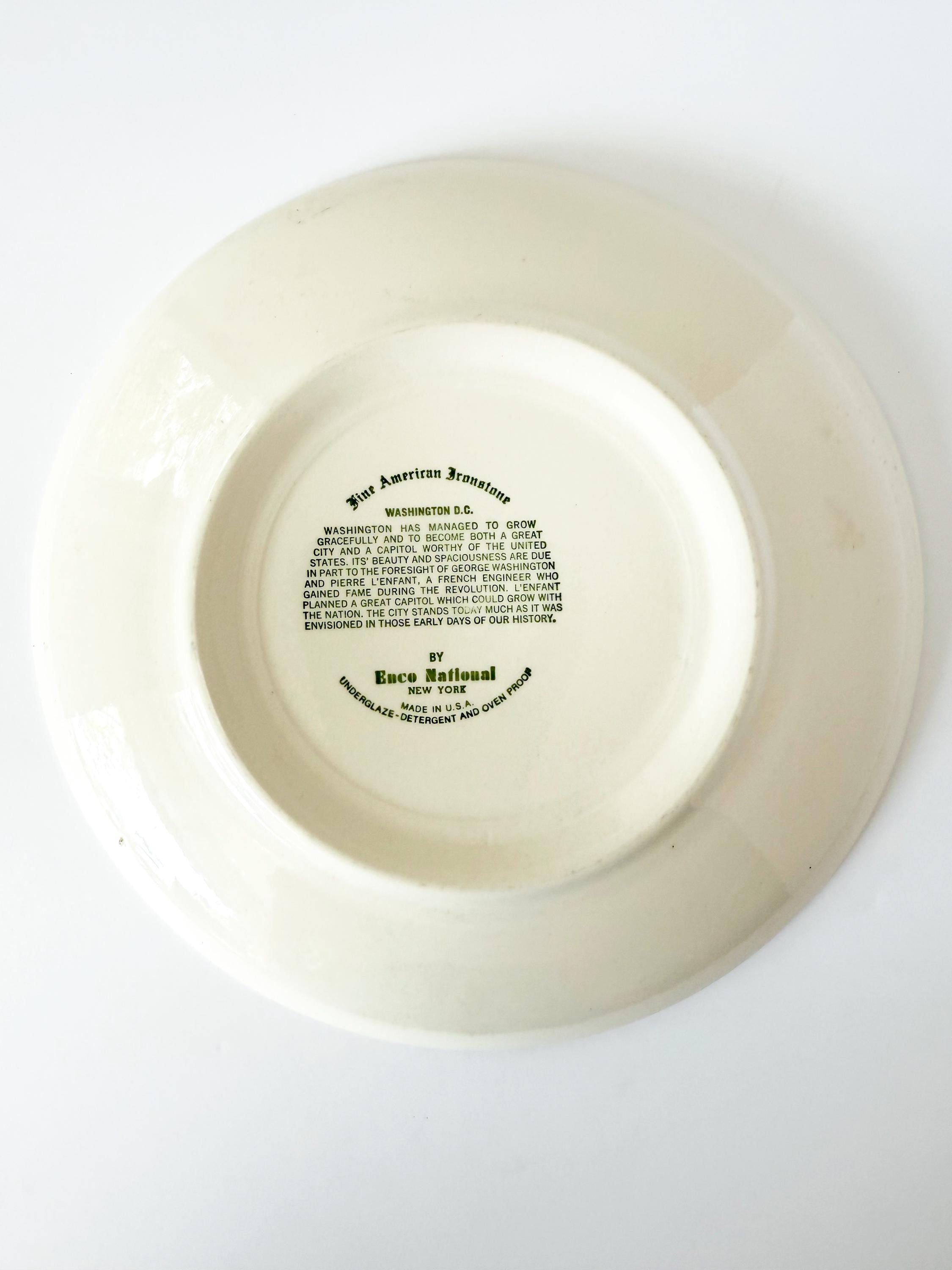 WASHINGTON, D C  Vintage Ironstone Decorative 10" Plate - Supreme Court/White House