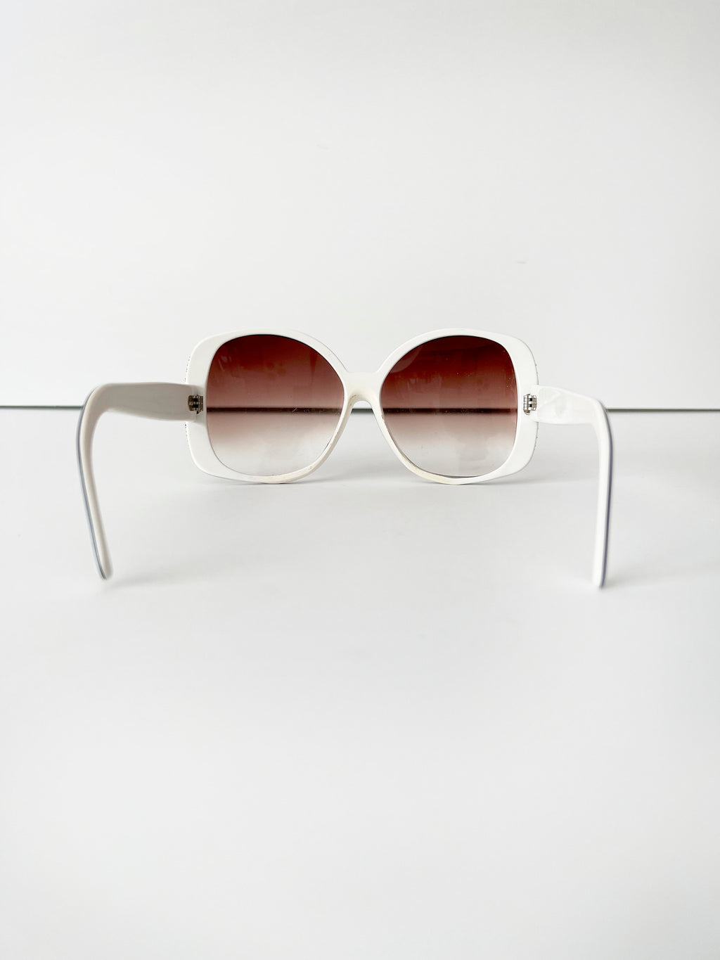 Vintage Nina Ricci Sunglasses: White Frame Rhinestone Sunglasses, Made in France