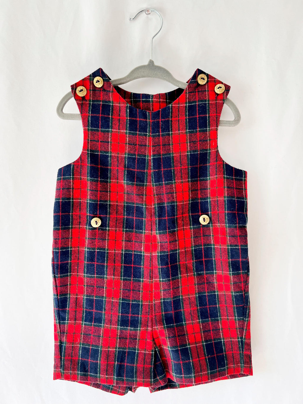 2t 1960s tartan plaid jumpsuit one piece romper