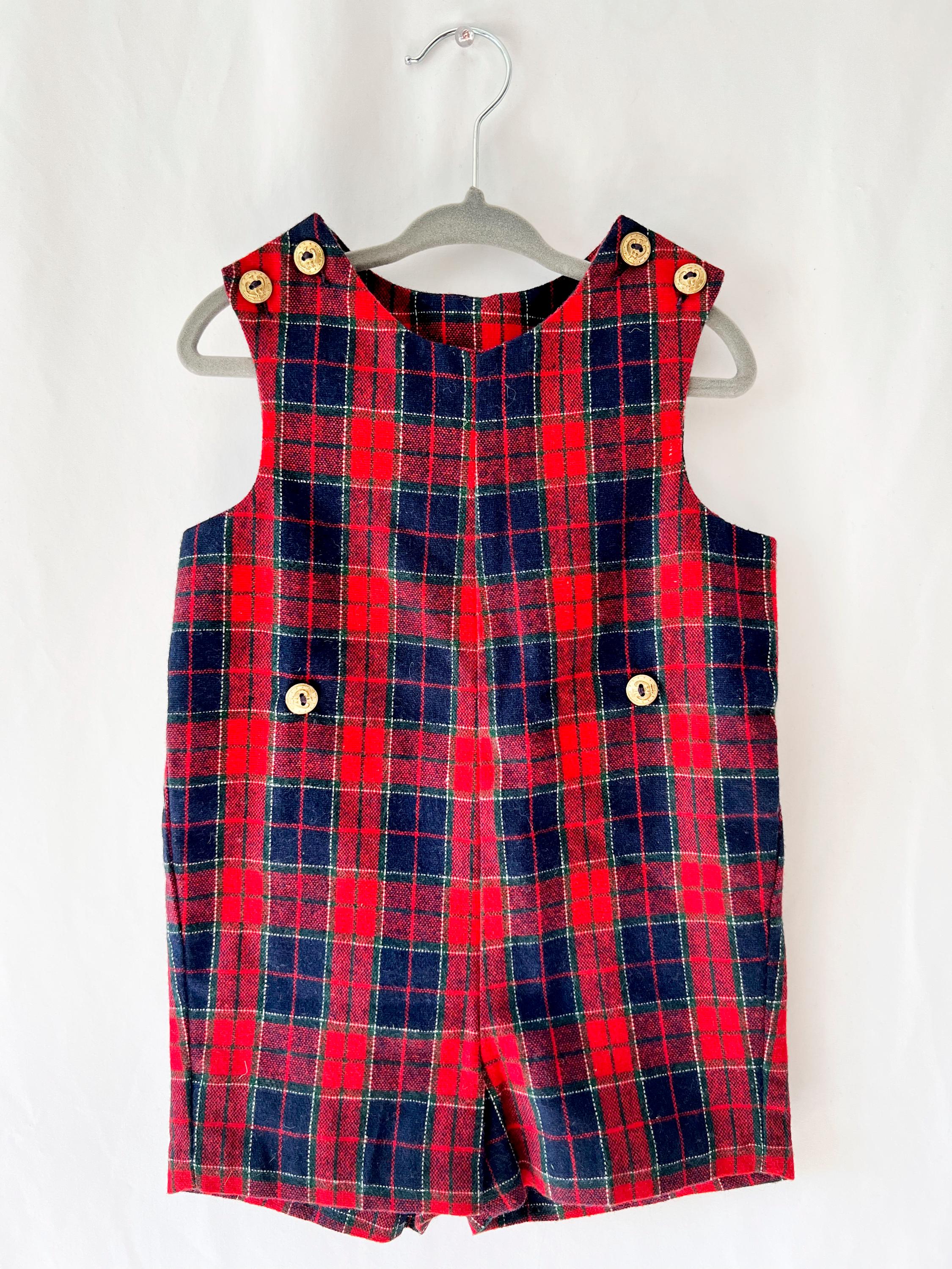 2t 1960s tartan plaid jumpsuit one piece romper
