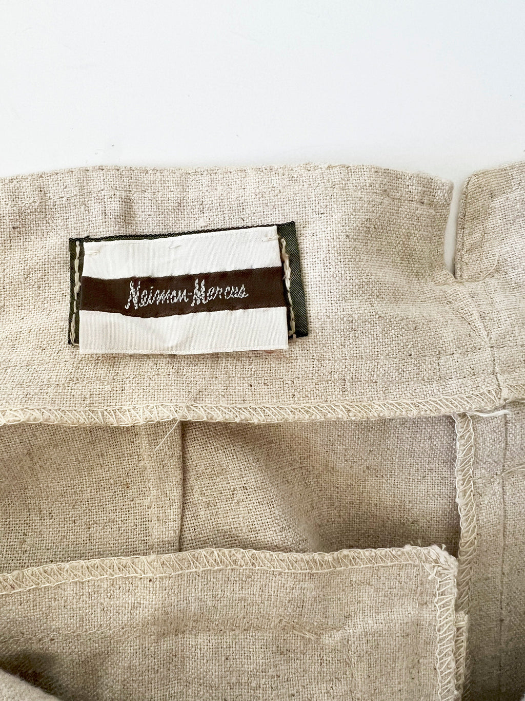 norman todd california linen skirt / rope belt / size 2