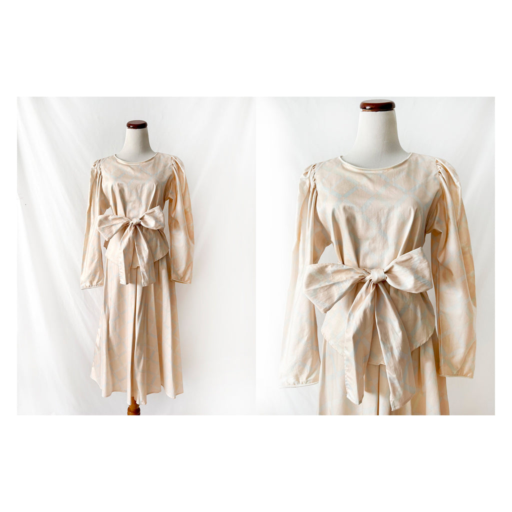 Big Bow Matching Cotton Pastel Blouse and Skirt Signature Size 6