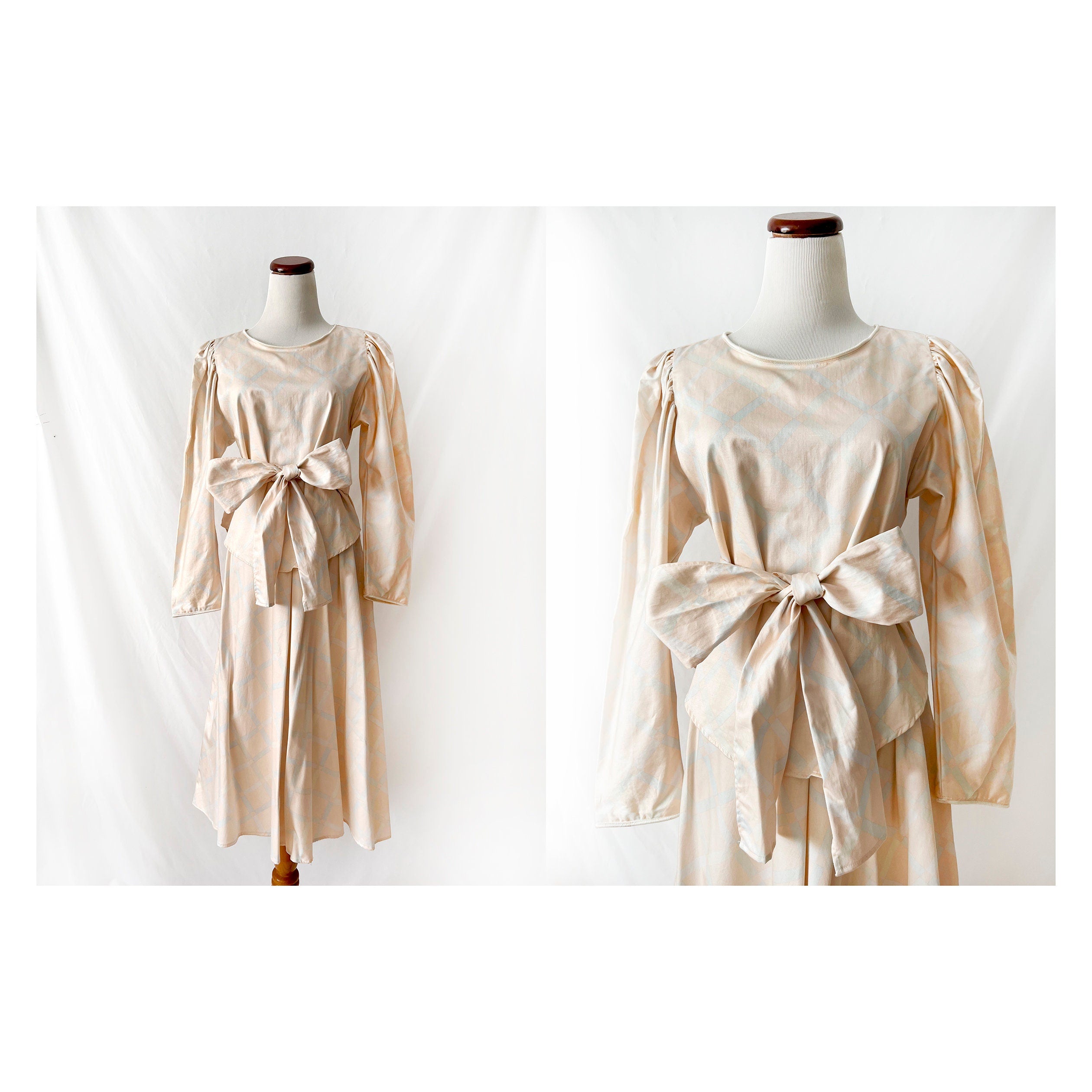 Big Bow Matching Cotton Pastel Blouse and Skirt Signature Size 6