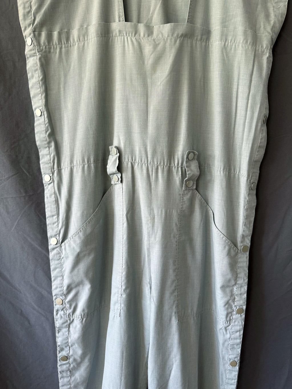 1980s Krizia Poi Grey Jumpsuit with Snap buttons all over Small / Medium