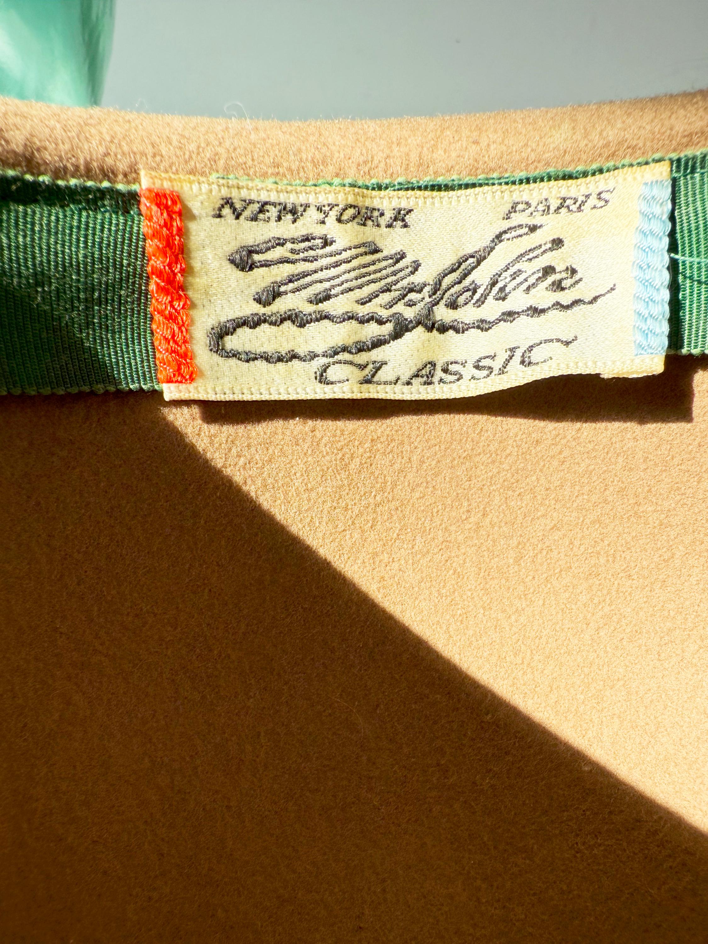 1960s Vintage Wool Bowler Hat with Feathers - Geo. W. Bollman