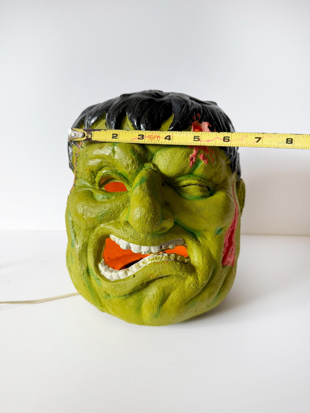 1996 Frankenstein Head Halloween Light Up Blow Mold Foam Face Matrix Industry