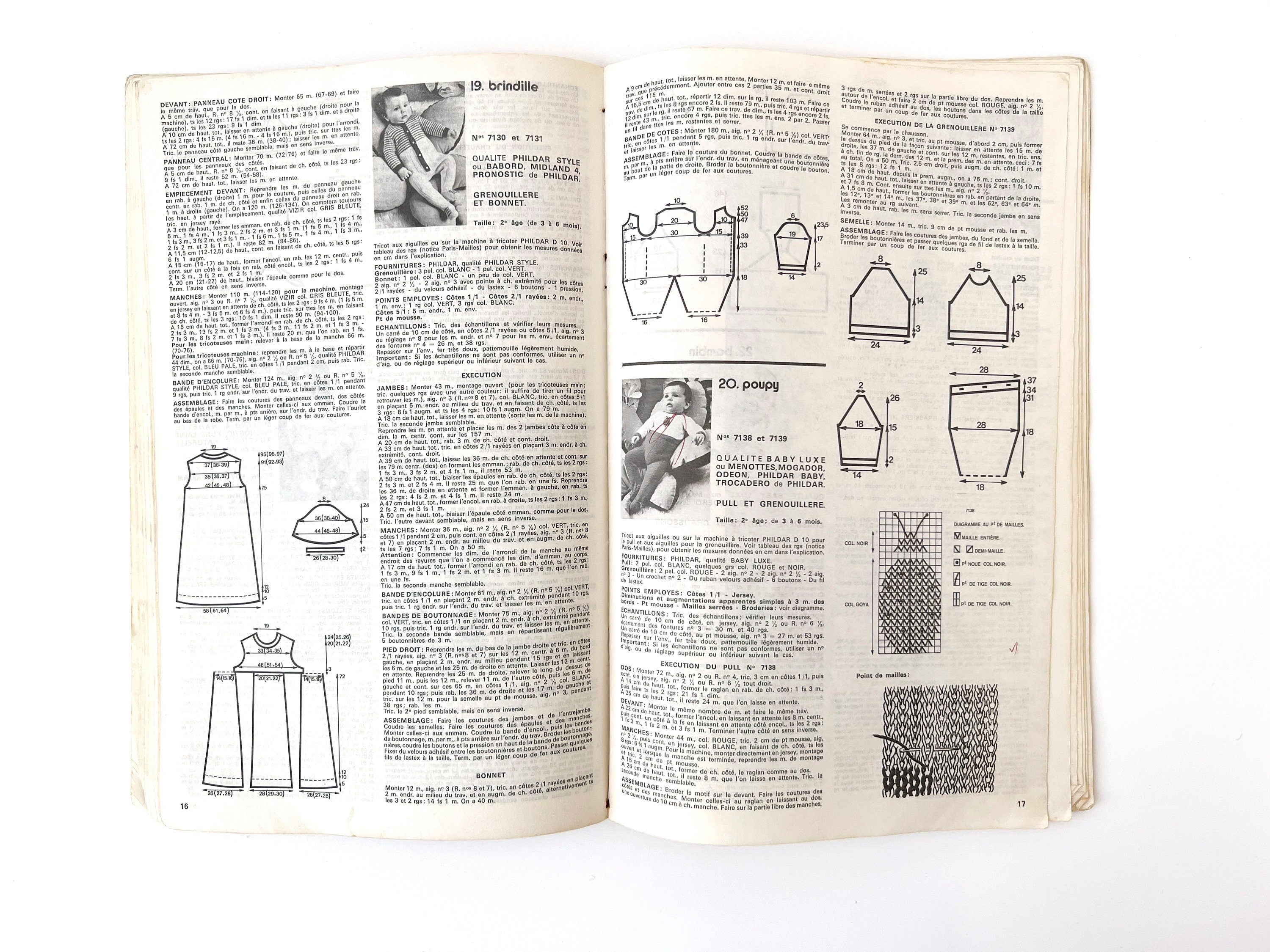 1960s French Baby Knitting Patterns: Graphic Design DIY Craft Book