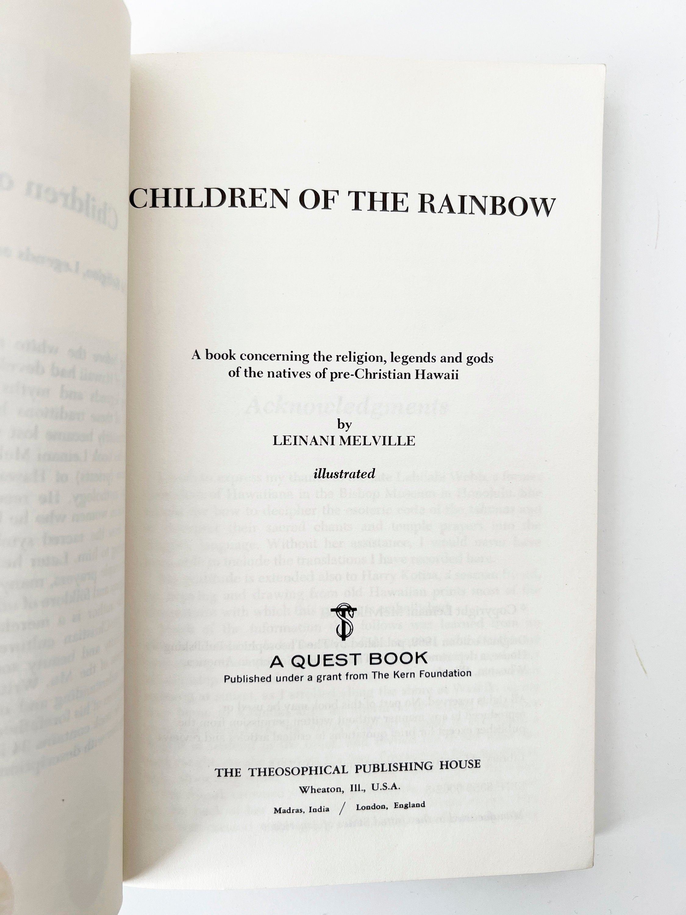 1969 Children of the Rainbow by Leinani Melville