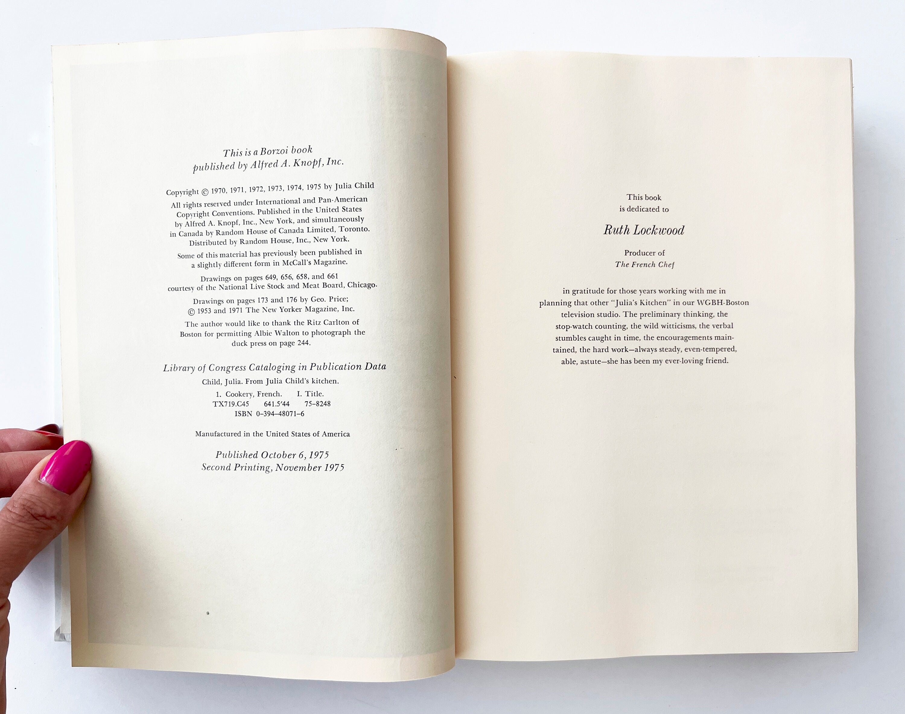 1975 From Julia Child's Kitchen by Julia Child, Vintage hardcover cook book