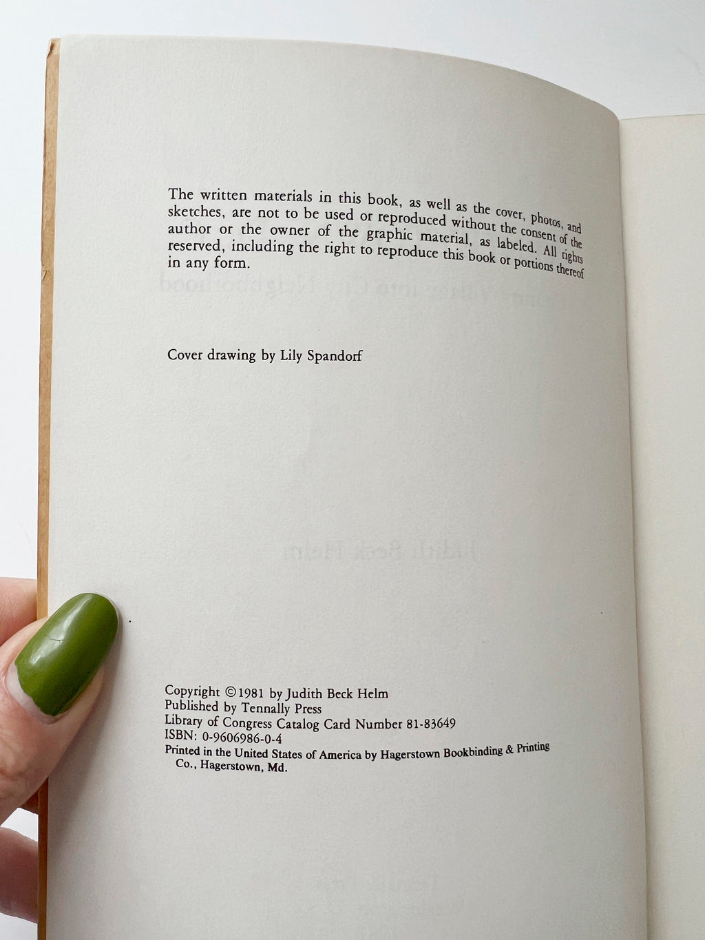 1981 Tenleytown D.C. History Book: Judith Beck Helm, Washington DC