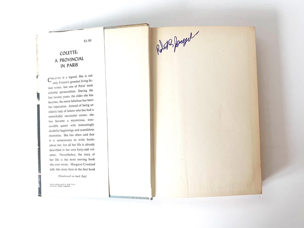 1954 colette a provincial in paris by margaret crosland / vintage biography hardcover book  / 1st edition