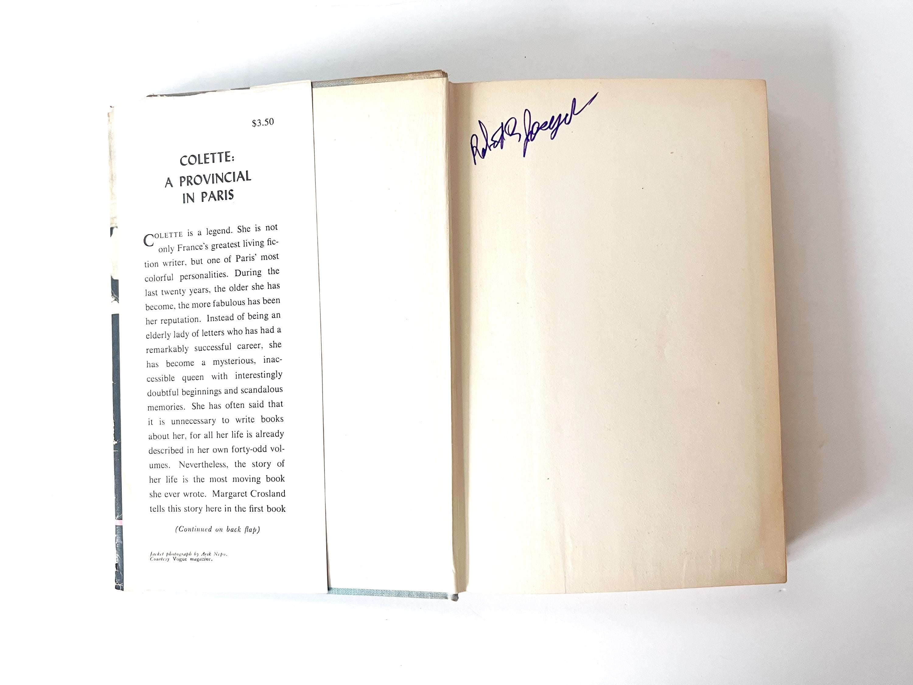 1954 colette a provincial in paris by margaret crosland / vintage biography hardcover book  / 1st edition