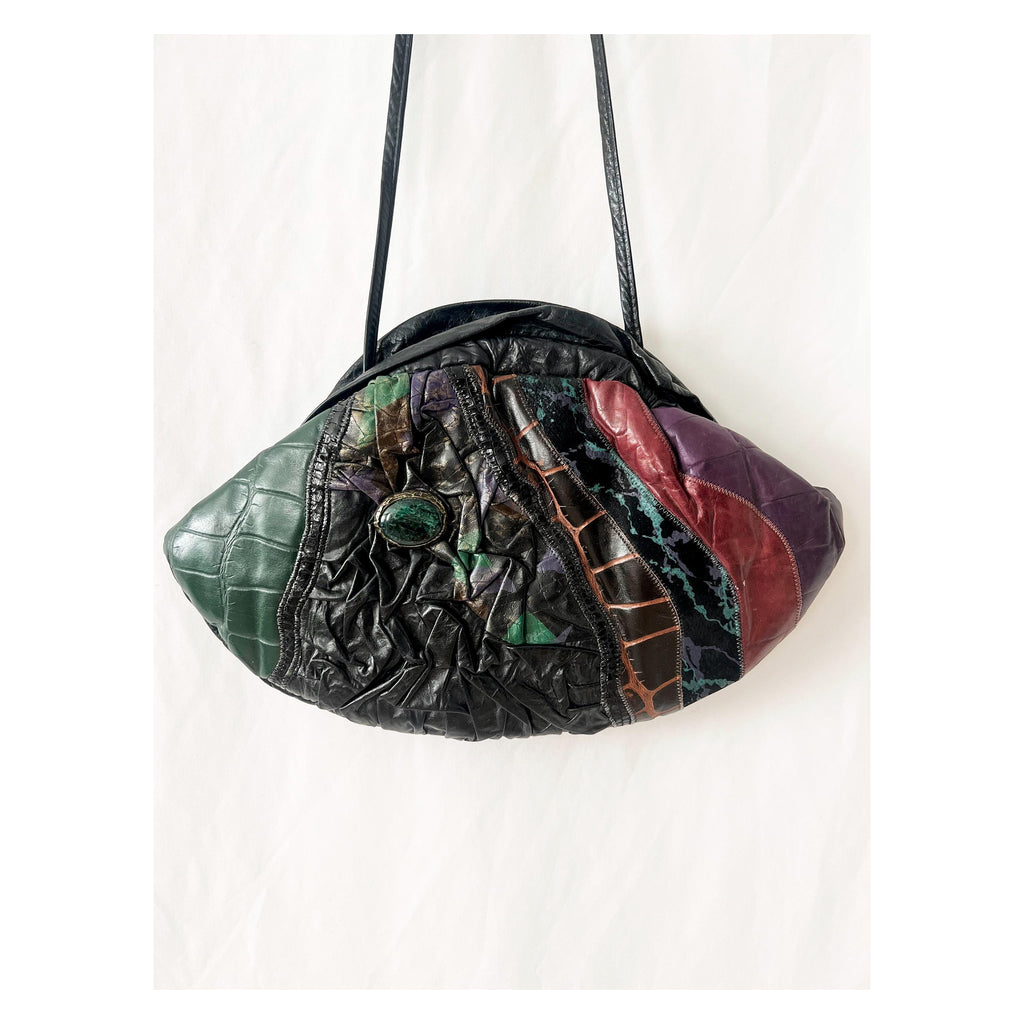 80s leather multicolored purse