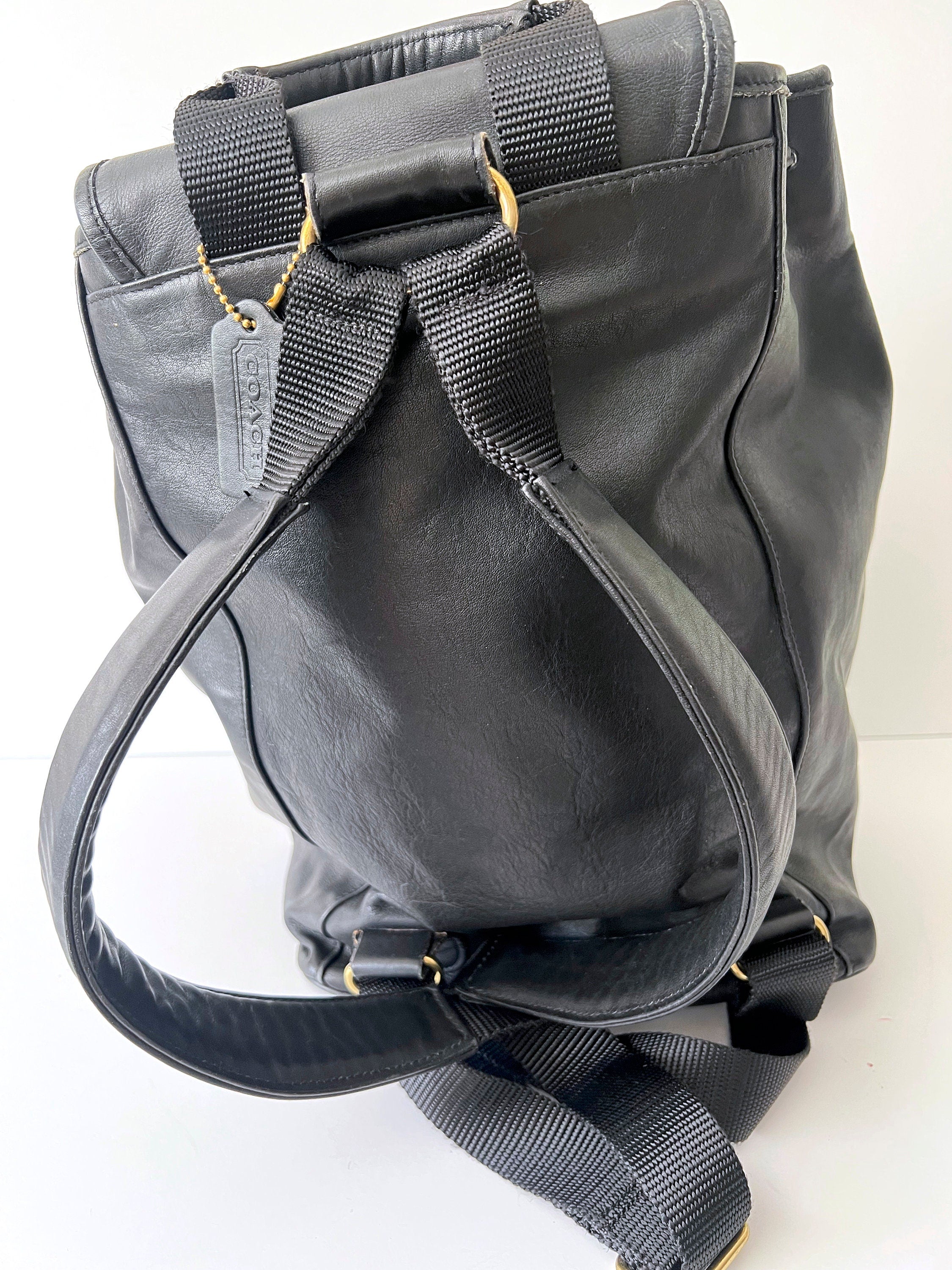 Coach NY Black Leather Backpack