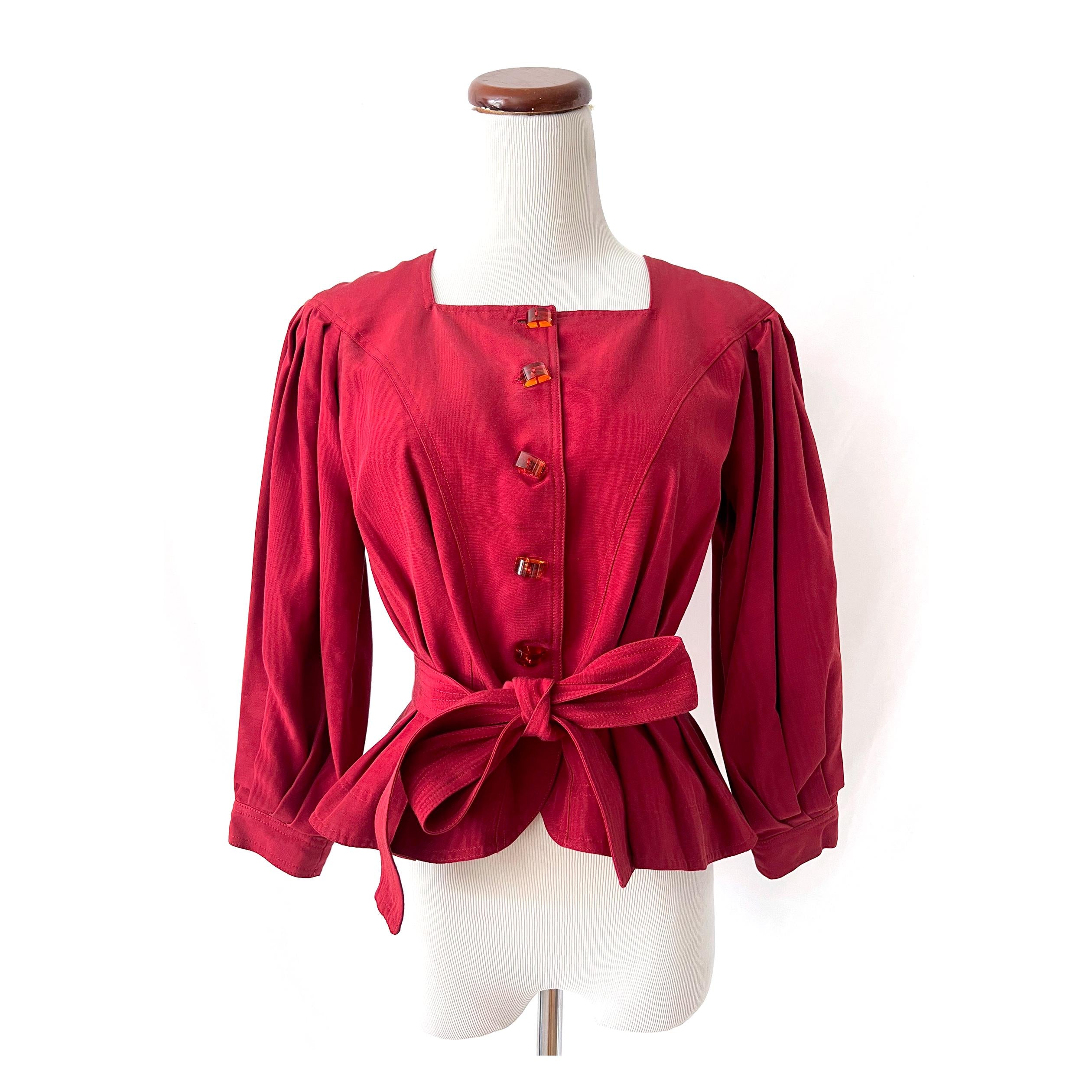 jean muir london blouse evening jacket lucite buttons small