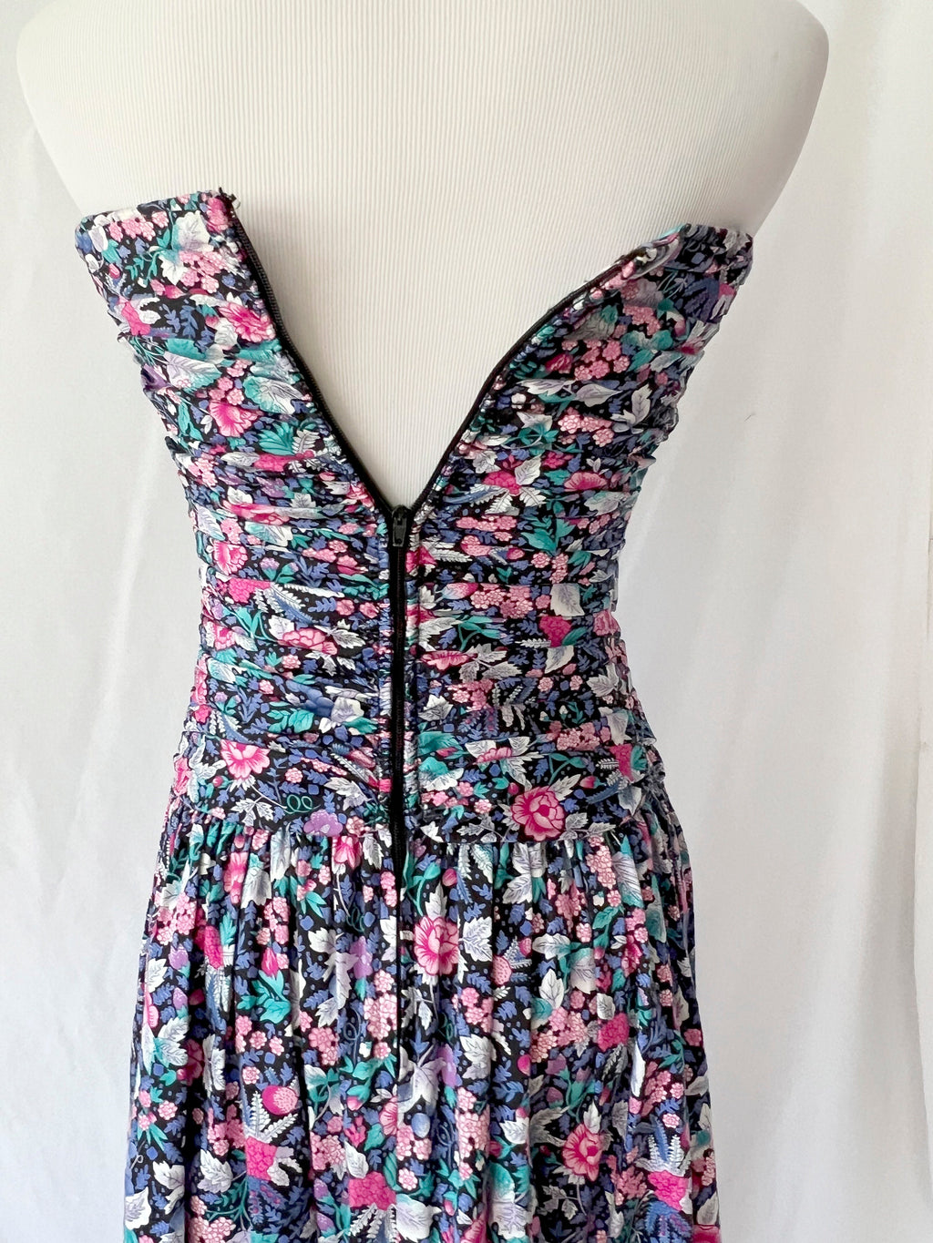 floral strapless summer dress jane schaffhausen for belle france size 6
