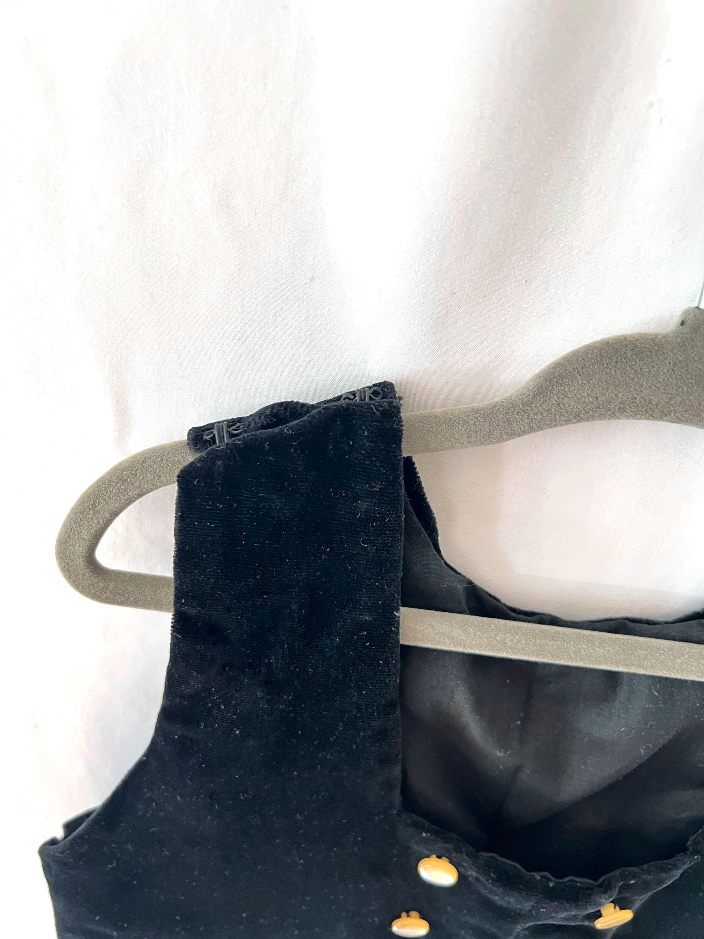 vintage 1960s black velvet shortalls overalls one piece toddler size 4