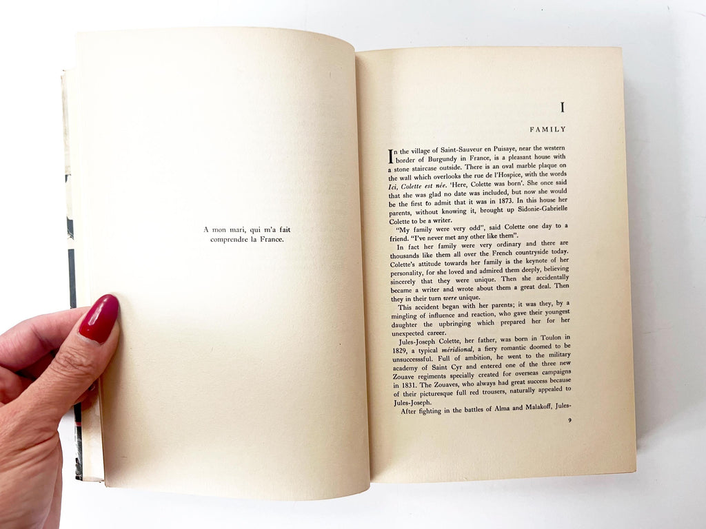 1954 colette a provincial in paris by margaret crosland / vintage biography hardcover book  / 1st edition