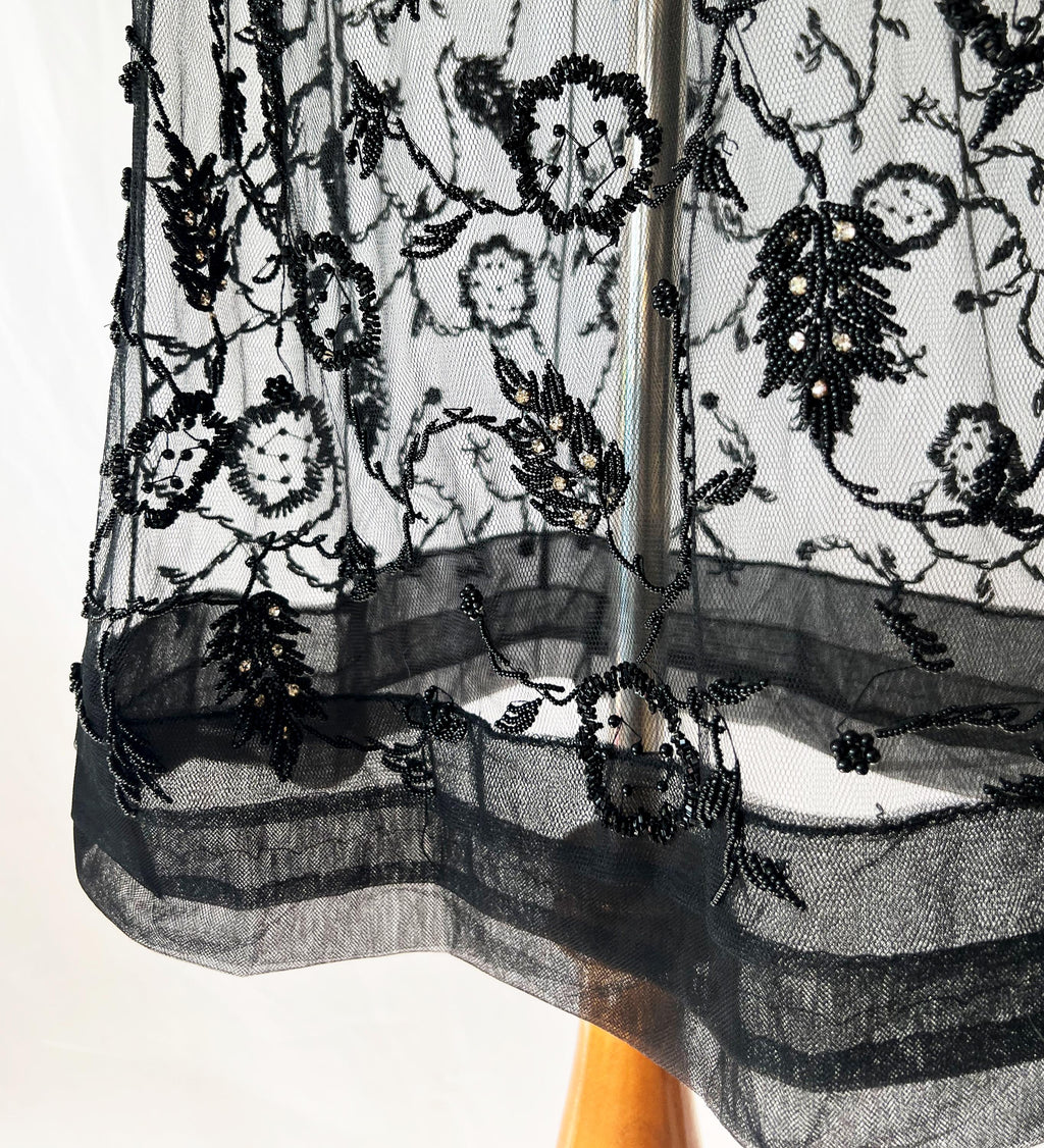 vintage sheer beaded dress medium / large