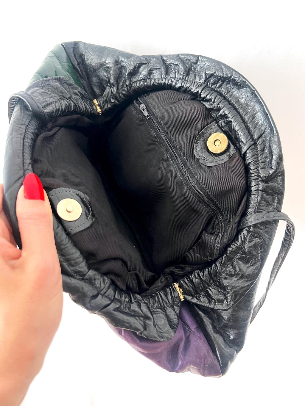 80s leather multicolored purse