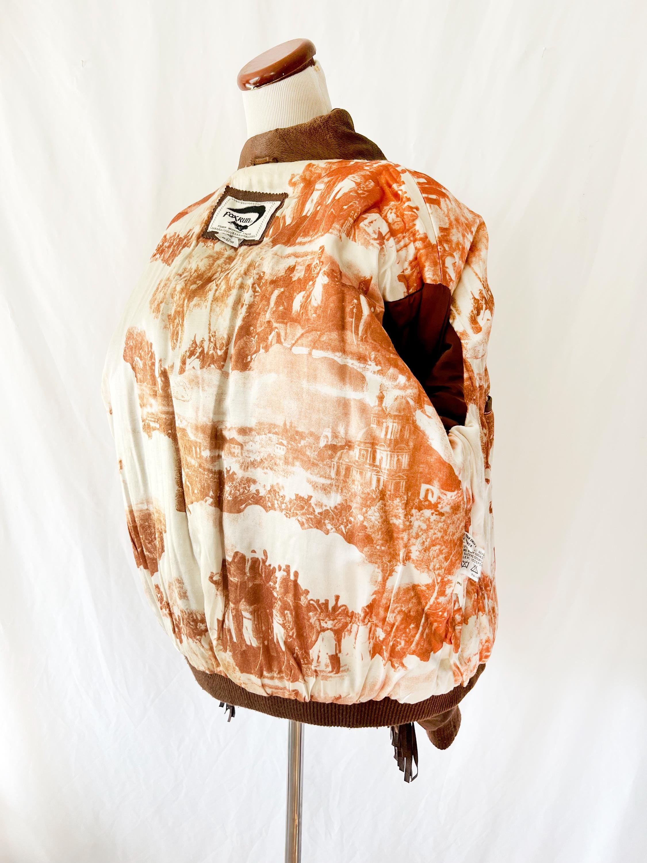 Vintage 1980s fringe leather jacket Foxrun Large