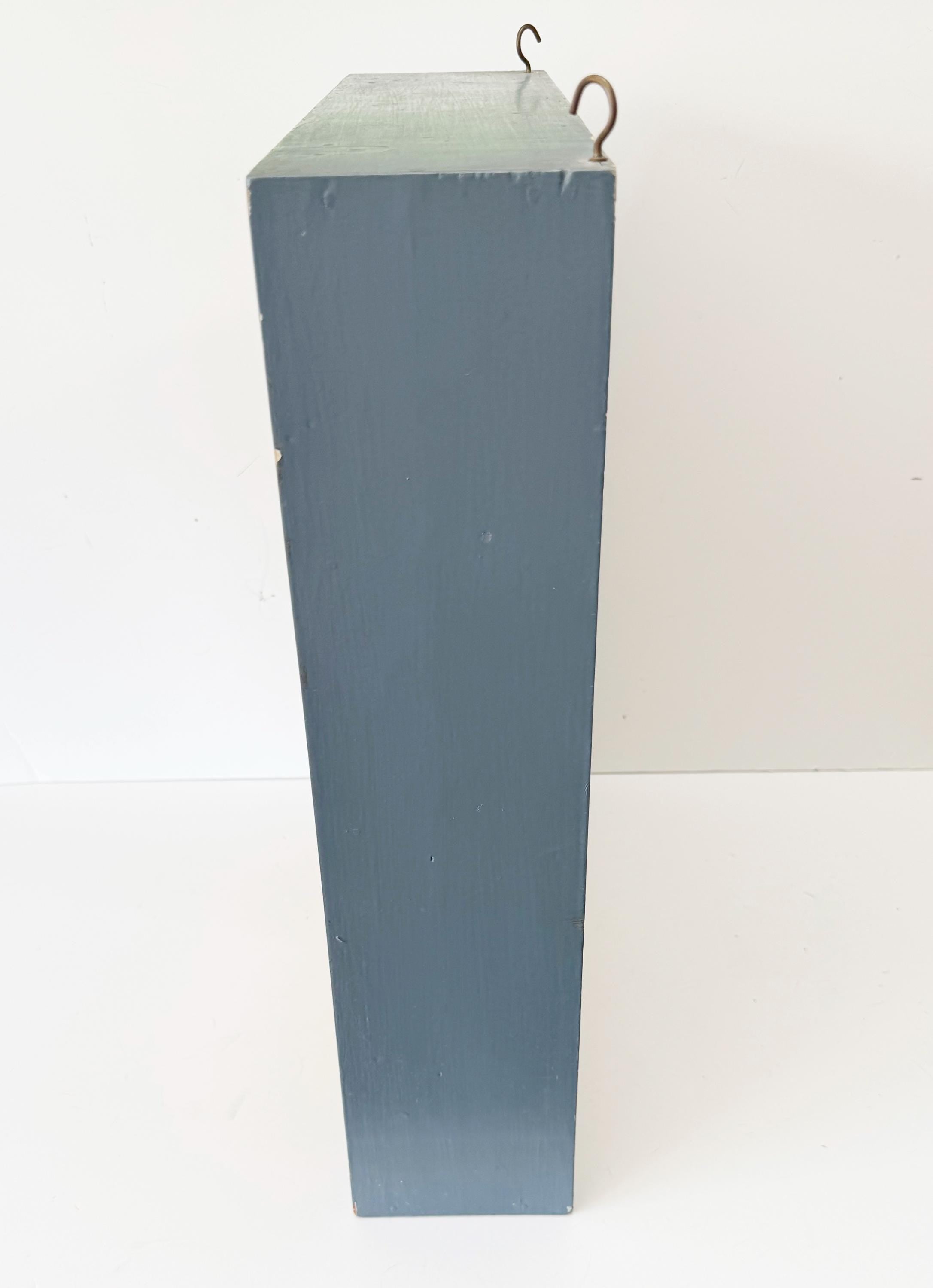 Vintage Handmade Primitive Wood and Mirror Wall Shelf