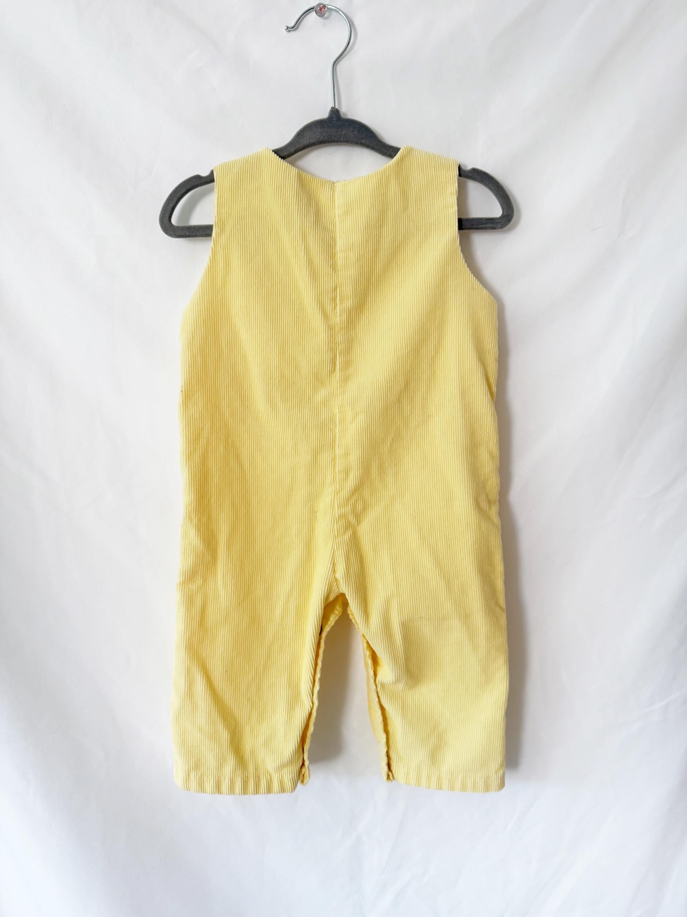 vintage 1980s yellow corduroy overalls 12 months old 1 year old toddler