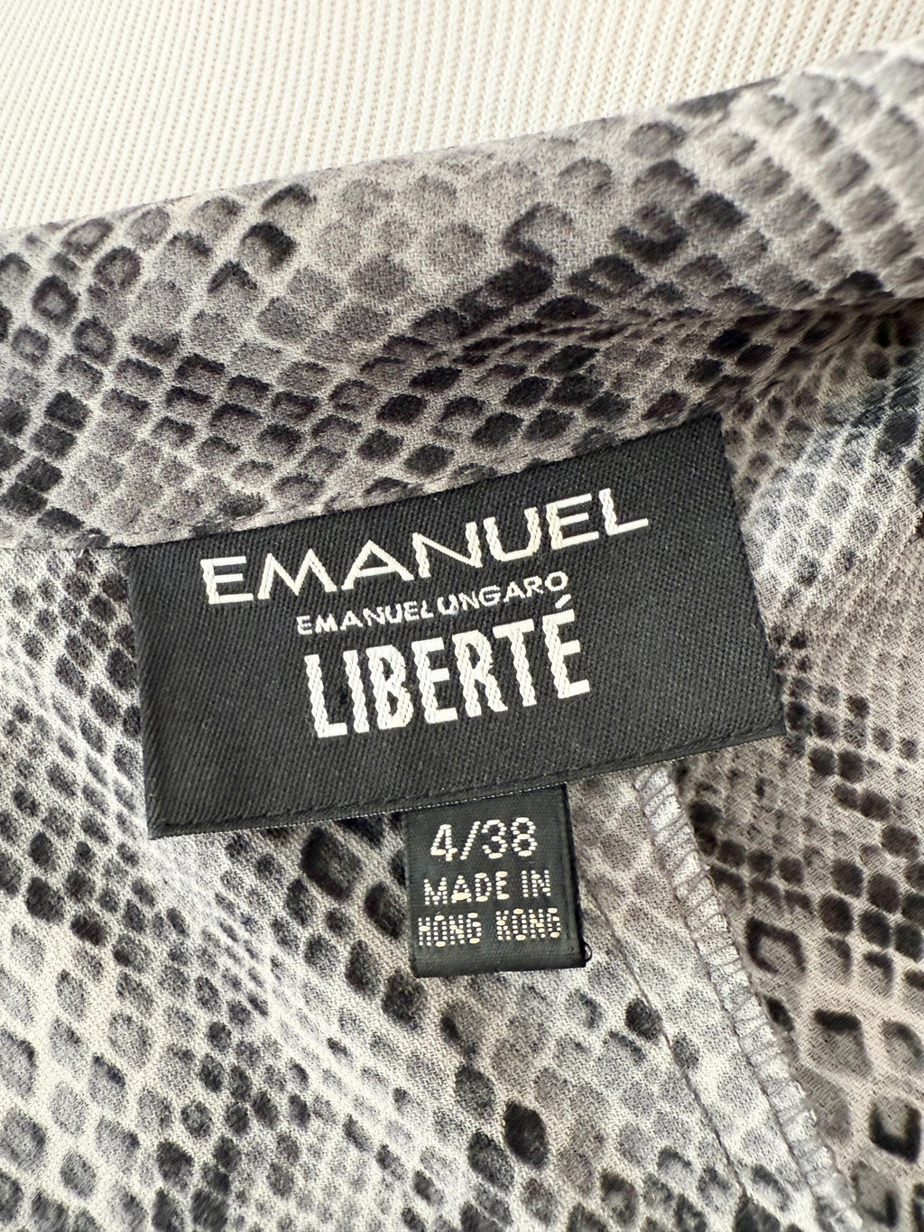 Emanuel Ungaro Liberte Gray Snake Print Long Sleeve Shirt Maxi Dress 4