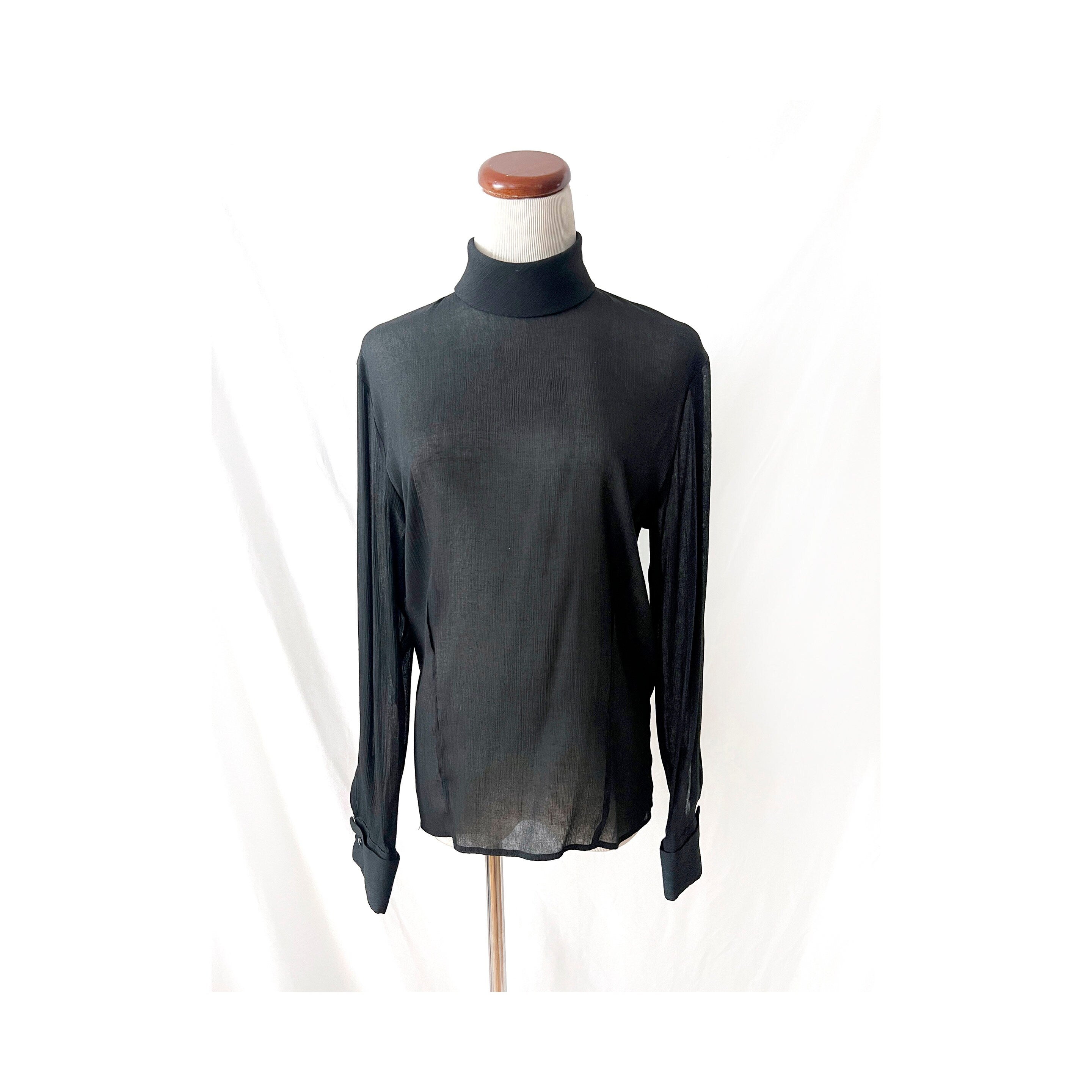 jones new york / vintage sheer black blouse /   size 6